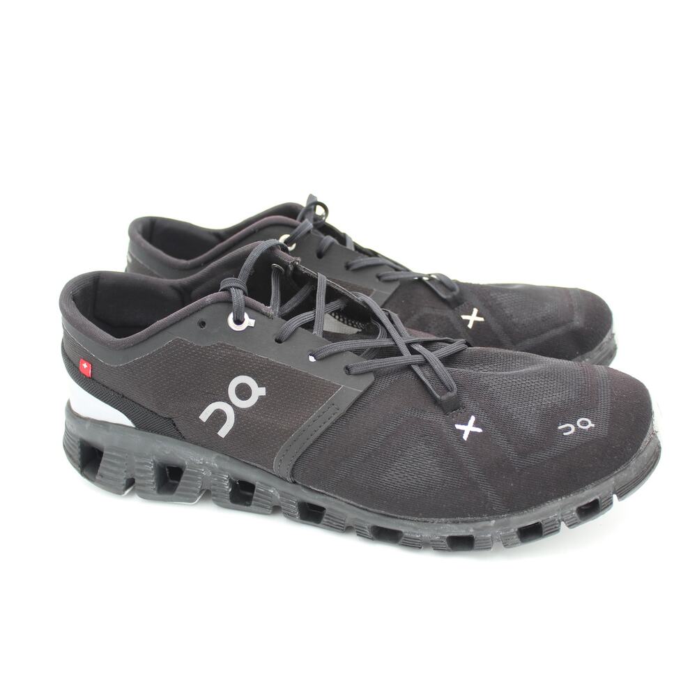 On Running Cloud X Shoes Mens Size 11 Black Athletic Training Outdoor Sneaker